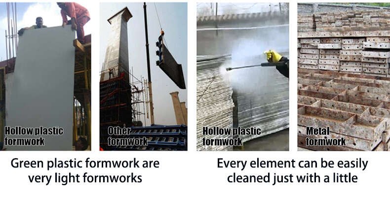 pvc concrete formwork is light formwroks, and it can be easily cleaned just with a little water.